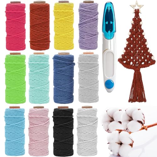 Ranjima Makramee Garn 2mmx30m Makramee Set Mit Schere