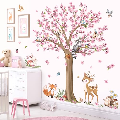Decalmile Wandsticker Kirschbl Te Rosa Baum Gro Wandtattoo
