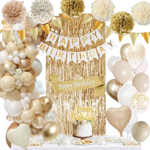 Geburtstagsdeko Gold Beige Gold Wei Party Deko Geburtstag