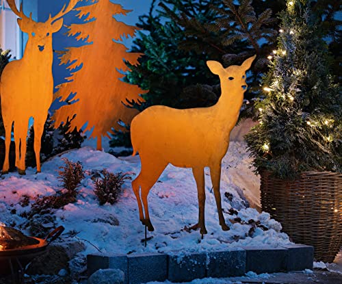 Dekoleidenschaft Gro Er Gartenstecker Reh Aus Metall In