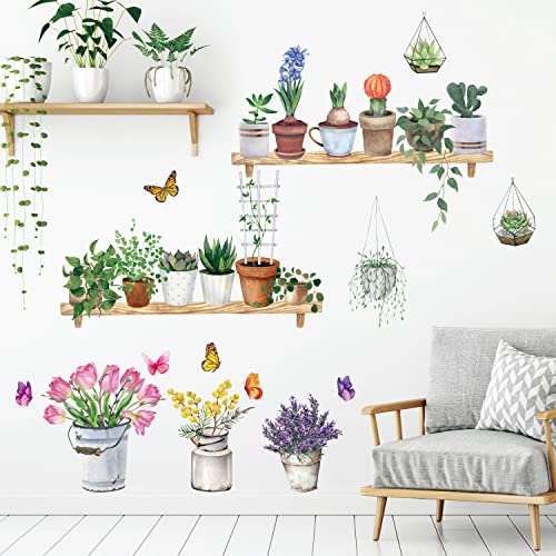 Decowall Dsl 8055 Topfpflanze Wandtattoo Gr Ne Bl