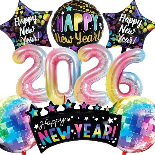 Dazzjoy Silvester Deko 2026 Luftballons Bunt 32 Zoll