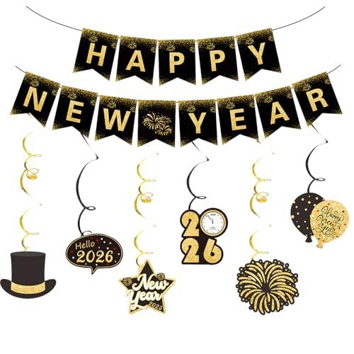 Aiyong Silvester Deko 2026 Neujahrs Dekoration 2026 Happy