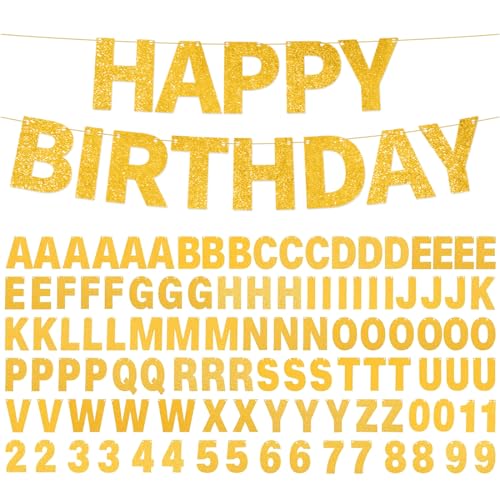 Banner Selbst Gestalten Diy Girlande Gold 107 Buchstaben