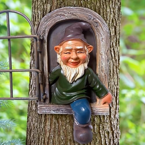Jtzxjjx Elf Out The Door Tree Hugger Gartenstatue