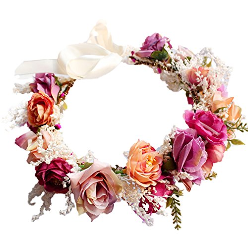 Yazilind Hochzeit Blumenkranz Krone F R Brautjungfer Rose