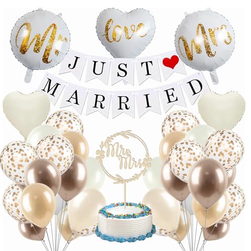 55 St Ck Hochzeitsdeko Just Married Deko Mr