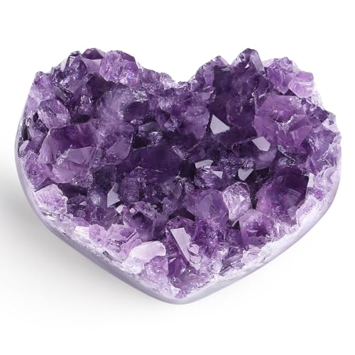 Xiannvxi Amethyst Druse Herz Amethyst Stein Herz Gro