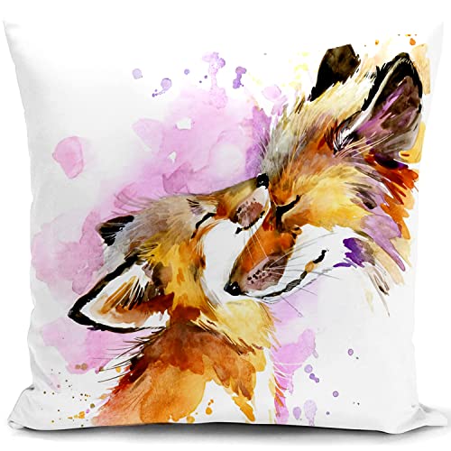Huashuzi Kissenbezug 40x40 Kissen Fuchs Deko Geschenk F