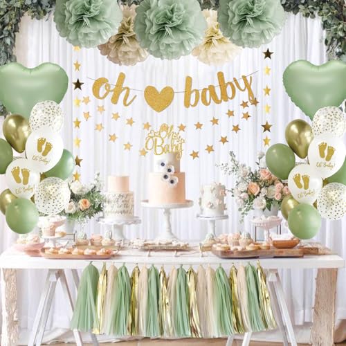 Babyparty Deko Junge M Dchen Gr Ne Gold