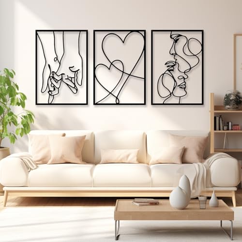 Abstrakte Wandkunst 3pcs Wanddeko Minimalistische Wanddekoration Aus Metall