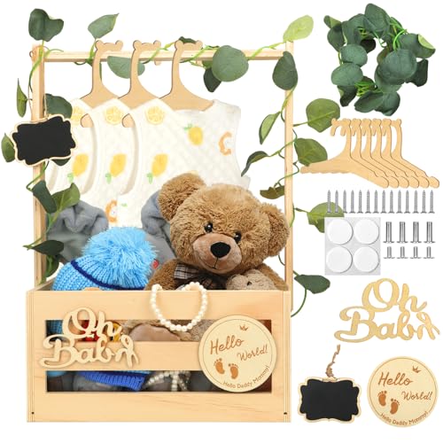Yomkilu Babyparty Geschenk Mit Holz Babykorb Mit 6