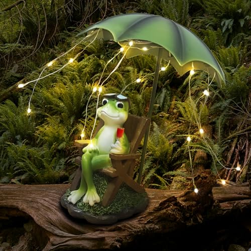 Solar Frosch Statuen Outdoor Garten Dekoration Lustig Fr