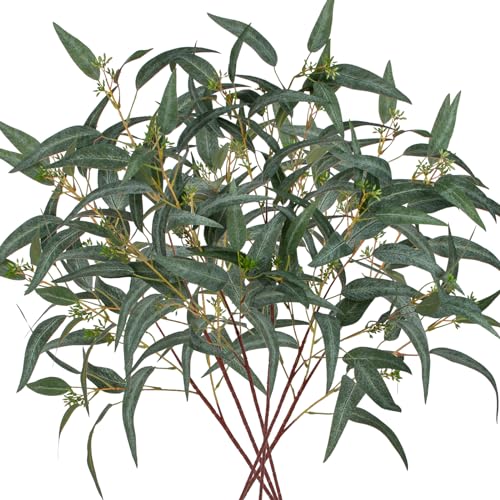 6pcs Kunststoff Pflanzen K Nstliche Eukalyptusbl Tter Gr