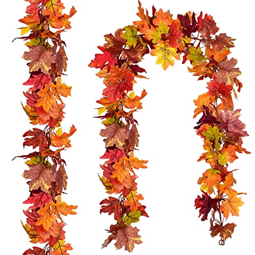 2 St Ck K Nstliche Ahornblatt Girlanden 360cm