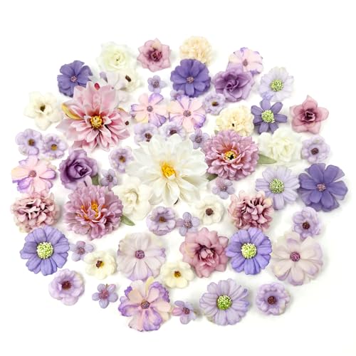 Rollway 60 St Ck Kunstblumen Zum Basteln Lila