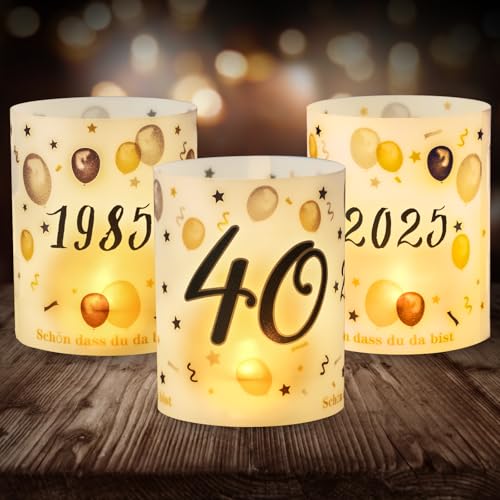 12 Windlicht Tischdeko 40 Geburtstag Seutgjie 40 Geburtstag