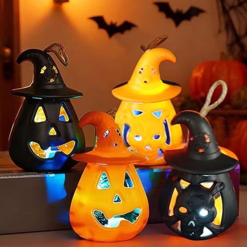 4 St Ck Halloween Led K Rbis Laterne