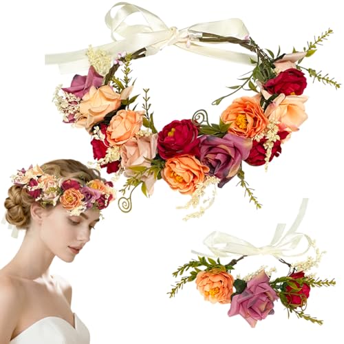 Huamudm Blume Krone Braut Haarschmuck Mit Armband Set