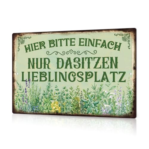 Putuo Decor Lieblingsplatz Metallschild Hier Bitte Einfach Nur