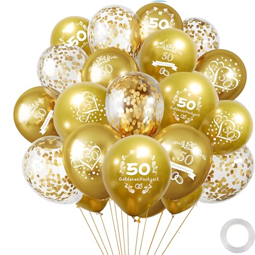 20 St Ck Hochzeitstag Luftballons Goldenen Hochzeit Deko