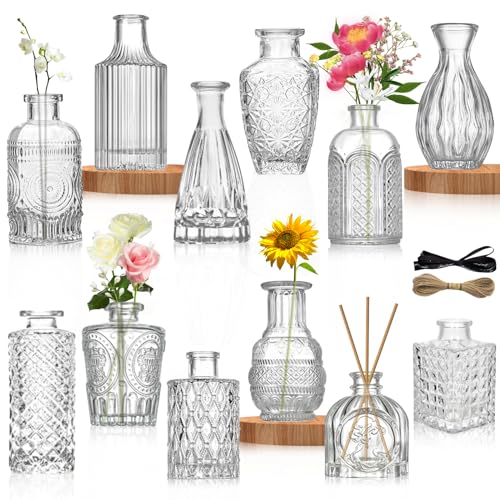 Tavada Set Von 12 Kleineren Blumenvasen Im Vintage