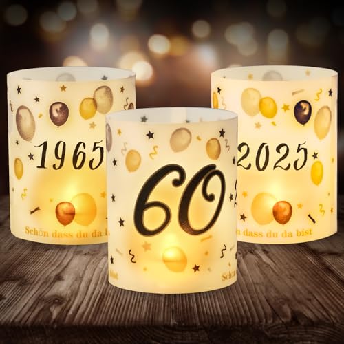 12 Windlicht Tischdeko 60 Geburtstag Seutgjie 60 Geburtstag