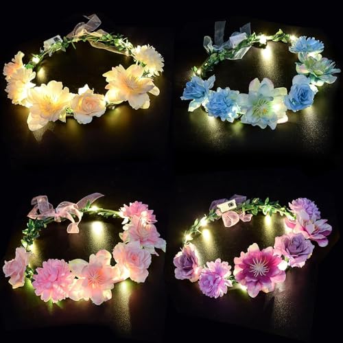 Mineup Blumenkranz Haare Led 4 Pcs Led Haarband