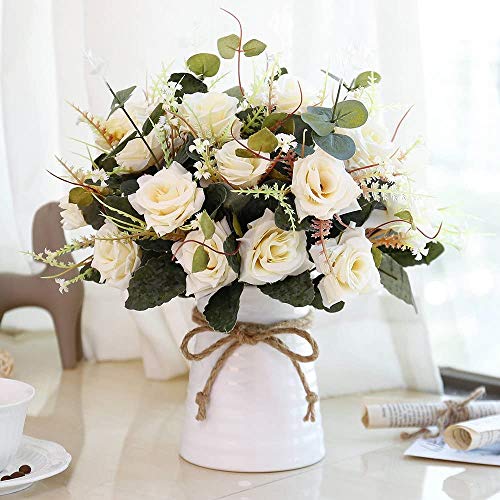 Lesing K Nstliche Blumen In Vase Seidenrosen With