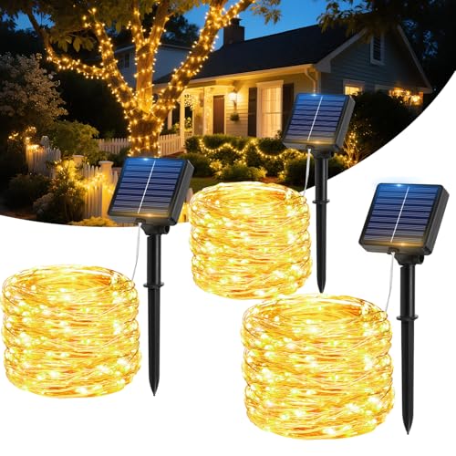 Solar Lichterkette Aussen 3x17m 150 Led Lichterkette Au
