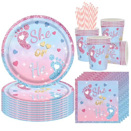 68 St Ck Gender Reveal Partygeschirr F R