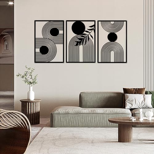 Yiya 3 St Ck Metall Wanddekoration Metall Geometrische