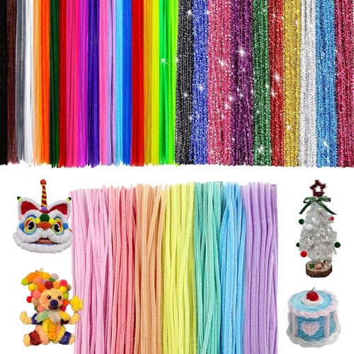 Chengckj 300 Skt Pfeifenreiniger 37 Farben Pfeifenputzer Bunt