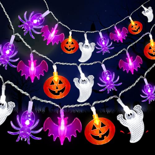 Ouila Halloween Deko Lichterkette 7m 23ft 40 Led