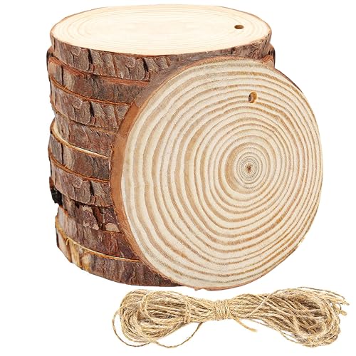 Kurtzy 10 Stk Naturbelassene Kleine Holzscheiben Mit L