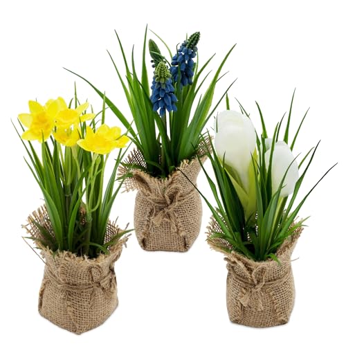 Spetebo Deko Kunstblume Im Jutes Ckchen 19 Cm