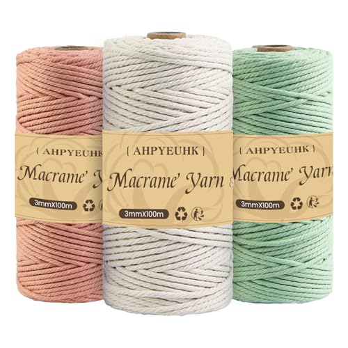 Makramee Garn 3mm X 100m 3 Stuck Makramee