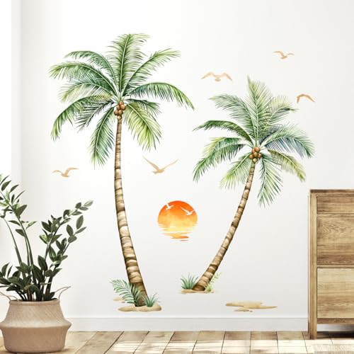 Tanlaby Wandtattoo Palme Gro Wandaufkleber Gr Ner Bl