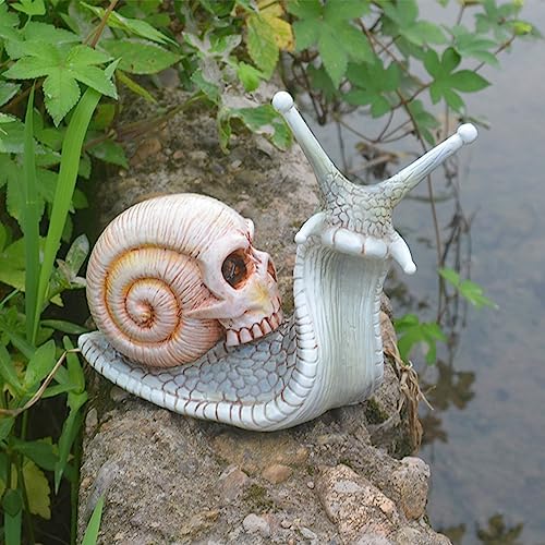 Halloween Sch Del Schnecke Skulptur Schnecke Statue Totenkopf