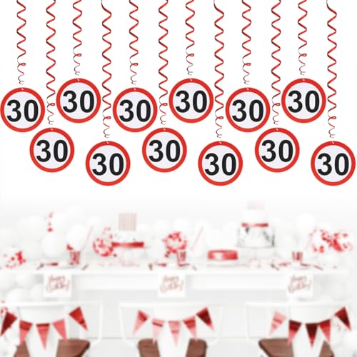 Girlande 30 Geburtstag Deko 12 St Ck Verkehrsschild