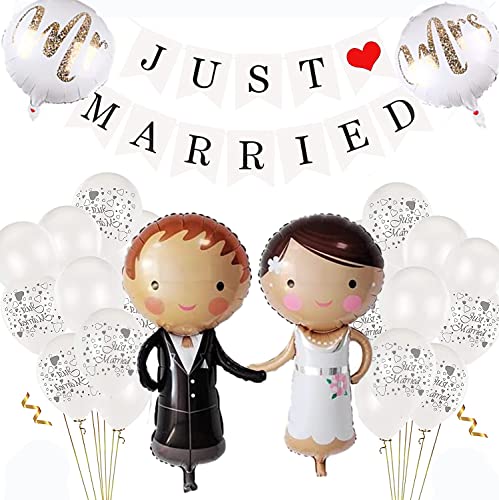 Hcrxvv Just Married Deko Hochzeitsdeko 25 St Ck