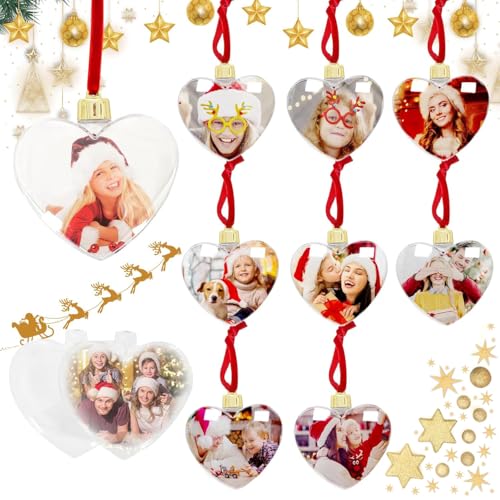 8 St Cke Personalisierte Weihnachtskugeln Christbaumschmuck Fotorahmen Deko
