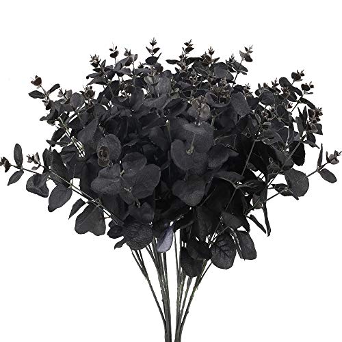 Nahuaa 2pcs Kunstpflanzen Deko Eukalyptus Pflanzen Eukalyptuszweige Plastik