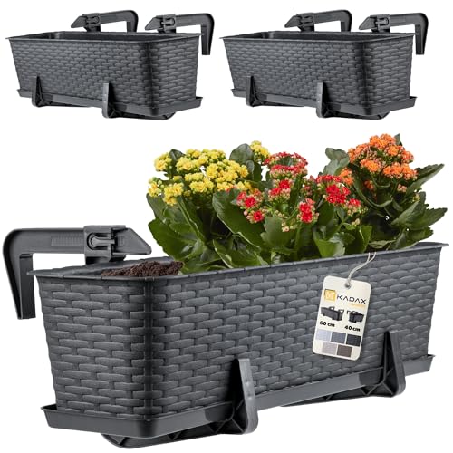 Kadax Blumenkasten 60 Cm 3er Set Balkonkasten Kunststoff