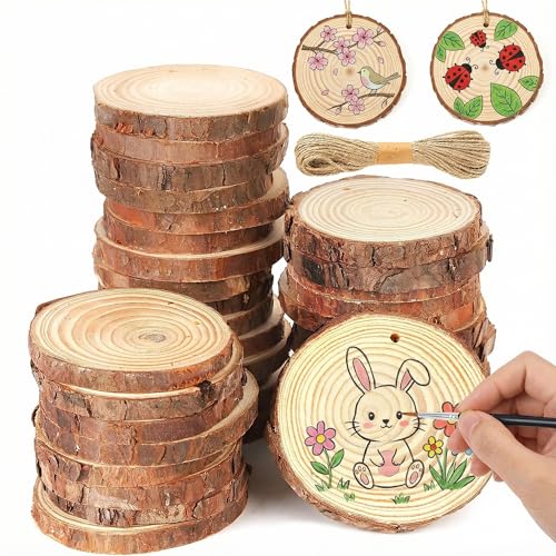 Vgoodall Holzscheiben 36 St Ck 7 8 Cm