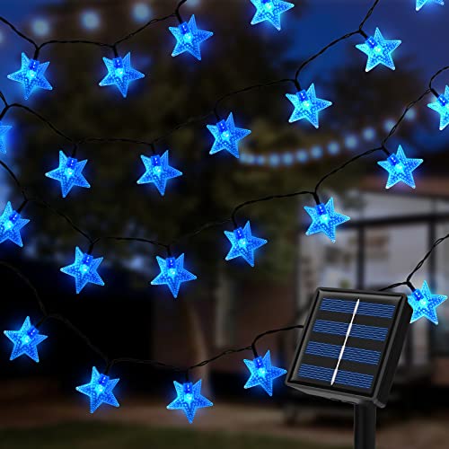Ninonly Solar Lichterkette Aussen 7m 50 Led Blaue