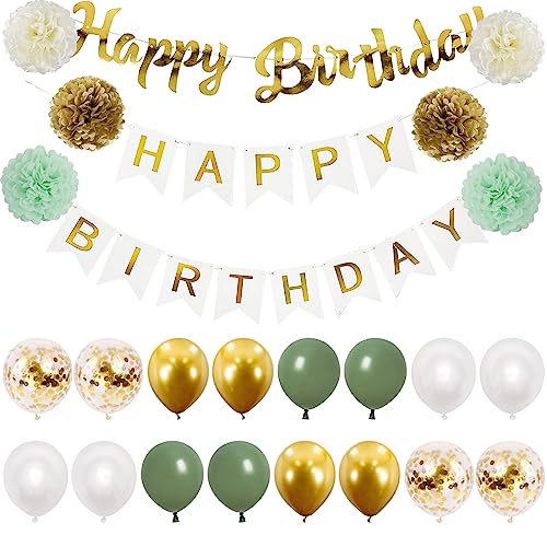 Happy Birthday Wei Gold Geburtstag Deko Luftballons Gr
