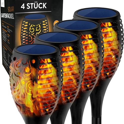 Luxari Gartenfackel 4x Solar Fackeln F R Au