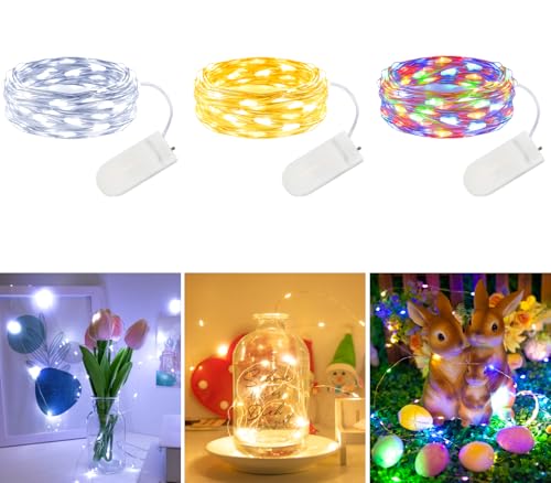 Gcstnn Micro Led Lichterkette 3pcs Drahtlichterkette 2m Silberdraht