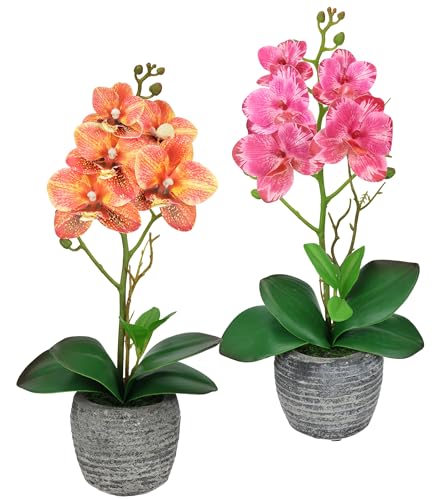 Kunstblume Schmetterling Orchidee 35cm Mit Bl Tter Im
